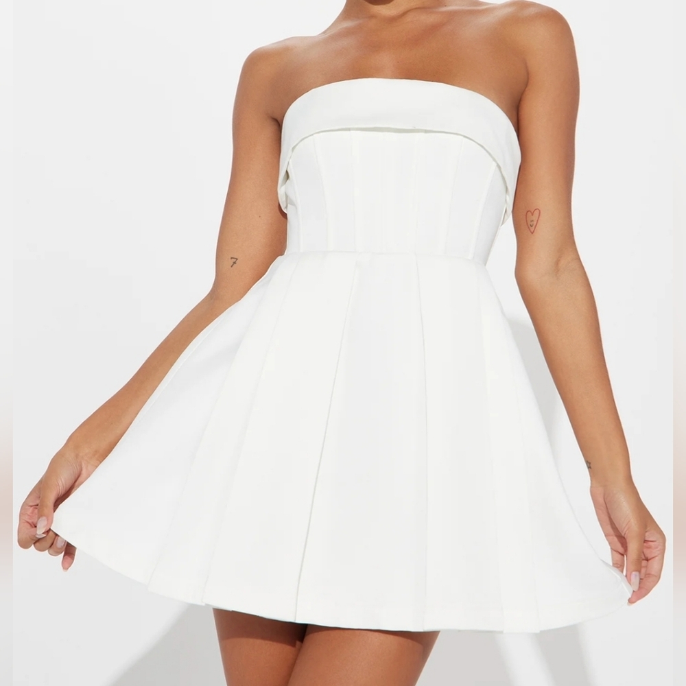 White mini dress